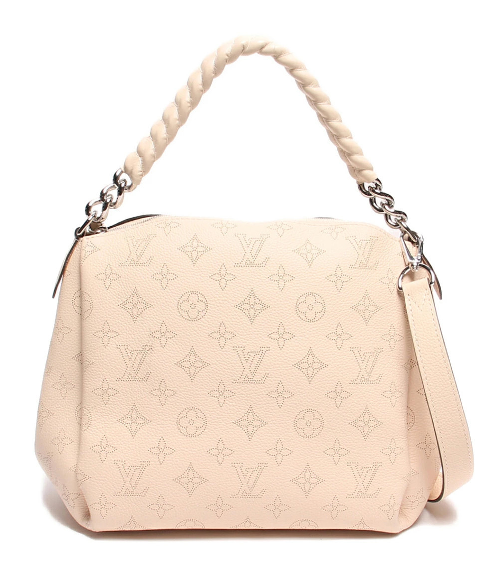 Louis Vuitton Leather Top Handle Bag Babylon Chain Monogram Mahina Gold